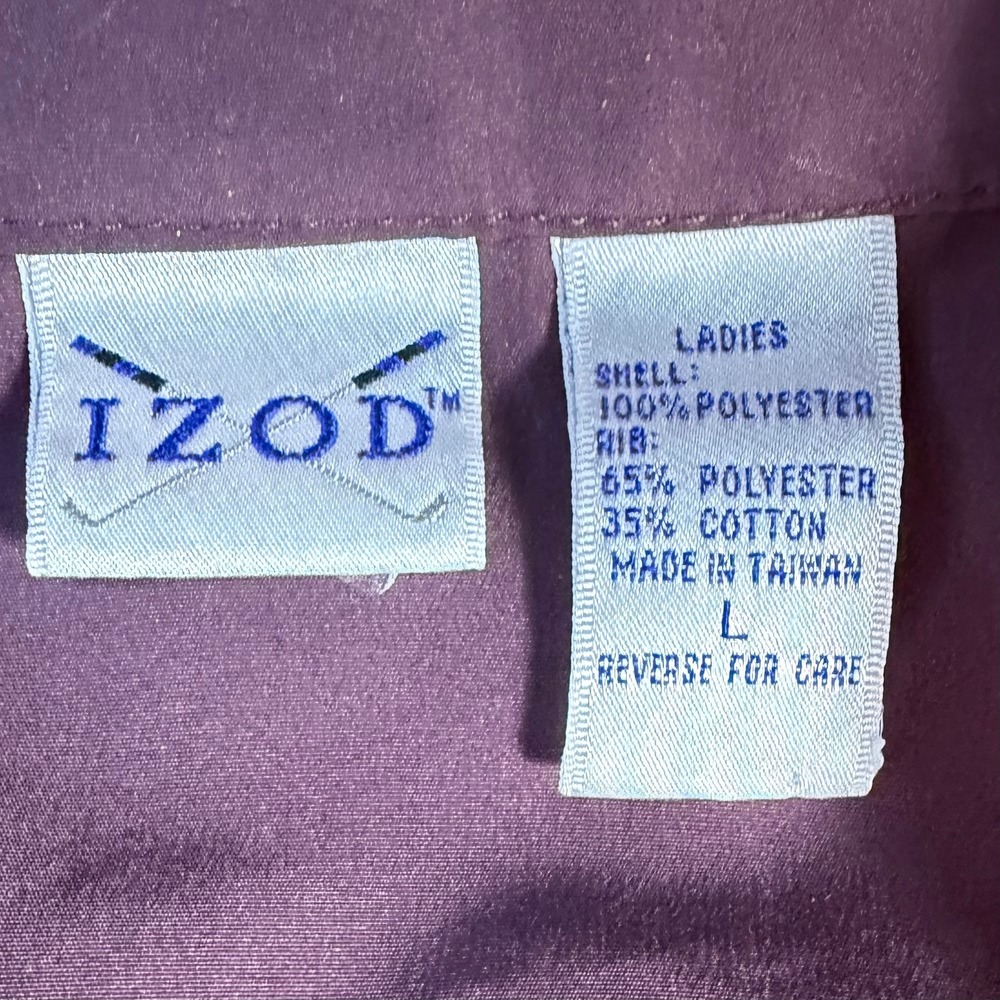 Izod Womens Purple Quarter Zip Pullover and Pants Tracksuit Set Jacket L-Pants M - Picture 3 of 10